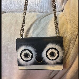 Kate Spade Black and White Shoulder Bag with Chain Strap